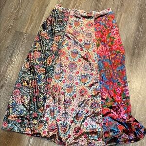 Natural Life Boho Velour Floral Patchwork Maxi Skirt